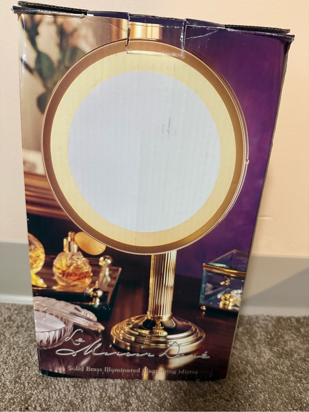 Solid Brass Illuminated Vanity Mirror - Gold